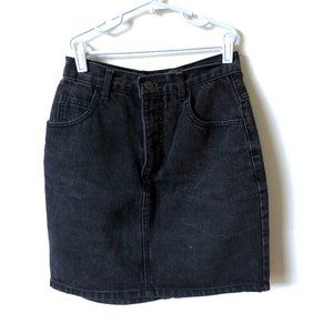 Vintage 80s 90s Guess Black Denim Skirt Size S